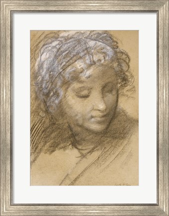 Framed Head of a Female Figure Print