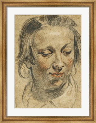 Framed Head of a Woman Print