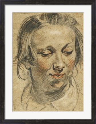 Framed Head of a Woman Print