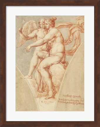 Framed Venus and Cupid after Raphael Print