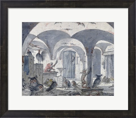 Framed Enchanted Cellar with Animals Print