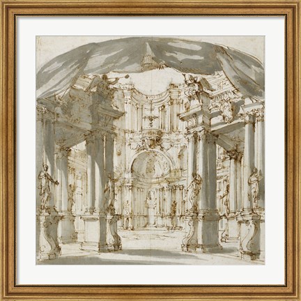 Framed Courtyard of a Palace: Project for a Stage Print