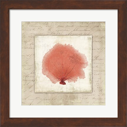 Framed Coral Linen I Print