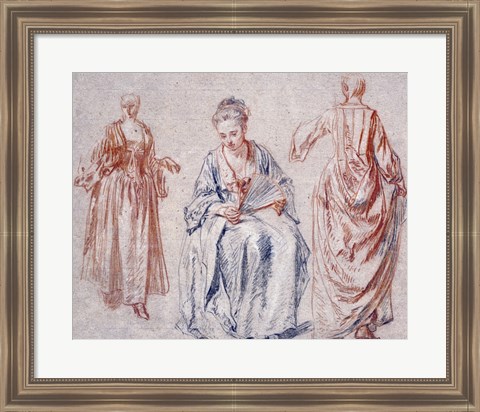 Framed Studies of Three Women Print