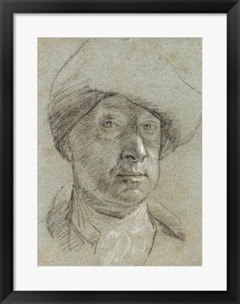 Framed Self-Portrait Wearing a Cloth Hat Print