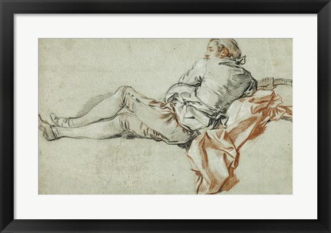 Framed Reclining Male Figure Print