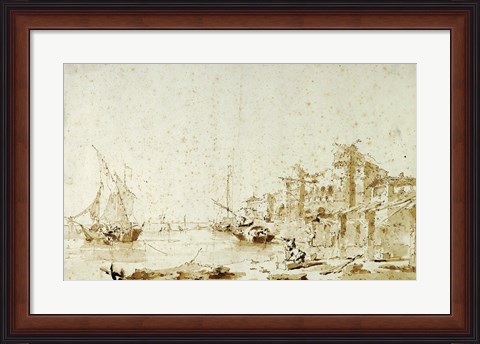 Framed Imaginary View of a Venetian Lagoon Print