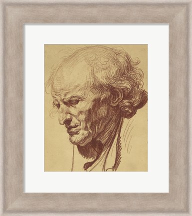 Framed Study of the Head of an Old Man Print