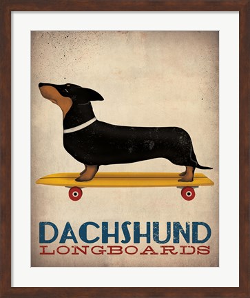 Framed Dachshund Longboards Print