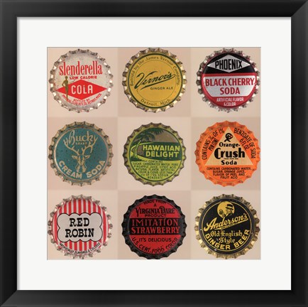 Framed Pop Bottletops II Print