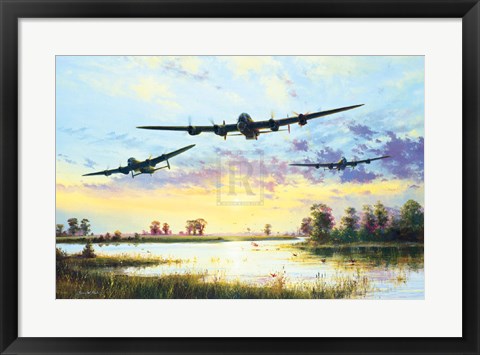 Framed Dam Busters Setting Off (Avro Lancasters) Print