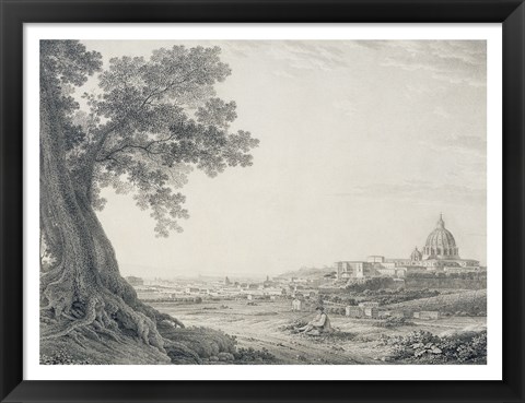 Framed Extensive View of Rome from the Orti della Pineta Sacchetti Print