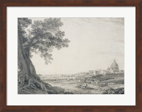 Framed Extensive View of Rome from the Orti della Pineta Sacchetti Print