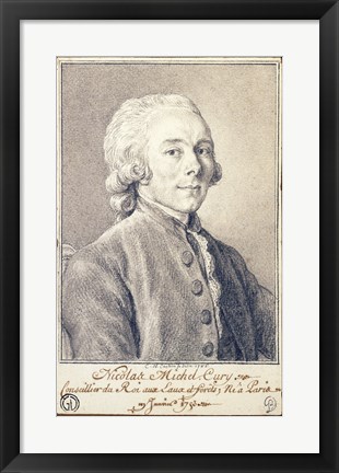 Framed Portrait of Nicolas Michel Cury Print