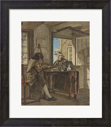 Framed Artist in His Atelier Print