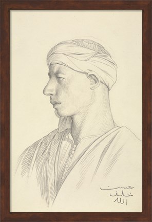 Framed Portrait of an Egyptian Fellah Print