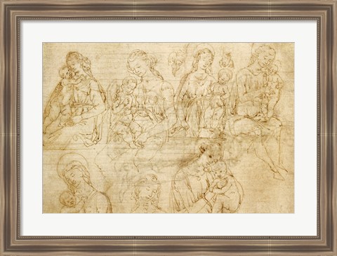 Framed Studies of the Virgin and Child Print