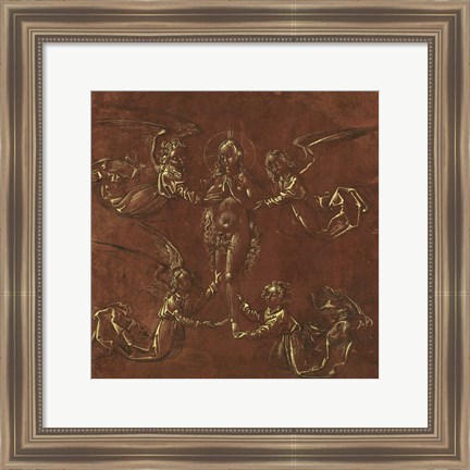 Framed Mary Magdalene Transported by Four Angels Print