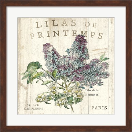 Framed Lilas de Printemps Print