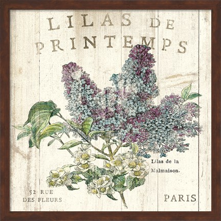 Framed Lilas de Printemps Print