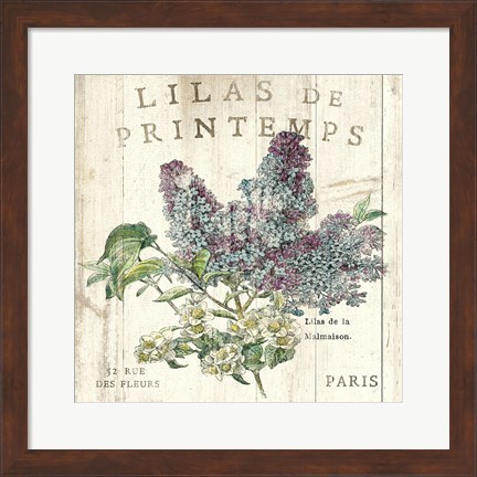 Framed Lilas de Printemps Print