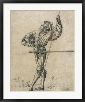 Framed Standing Landsknecht Print