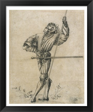 Framed Standing Landsknecht Print