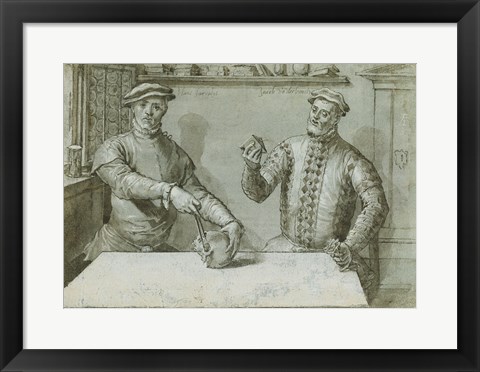 Framed Double Portrait of Hans Furraht and Jacob von der Burch Print