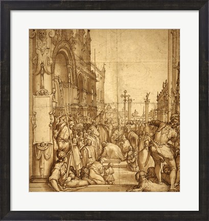 Framed Submission of the Emperor Frederick Barbarossa to Pope Alexander III Print