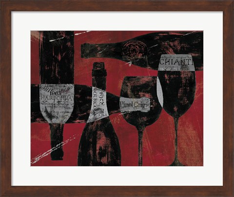 Framed Wine Selection III Red Print