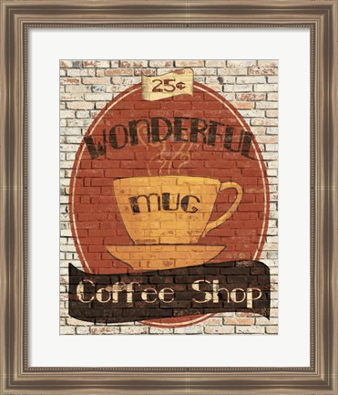 Framed Wonderful Coffee Shop Print