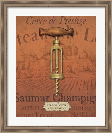 Framed Antique Corkscrew II Red Print