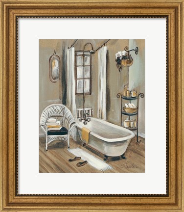 Framed French Bath II Print