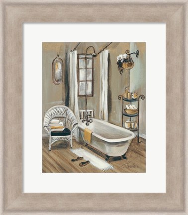 Framed French Bath II Print