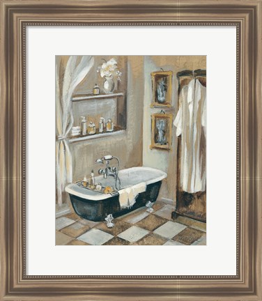 Framed French Bath III Print