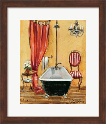 Framed Tuscan Bath III Print