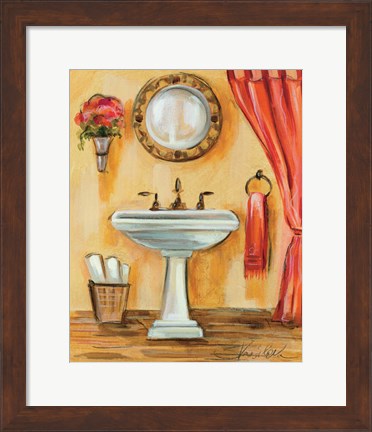 Framed Tuscan Bath IV Print