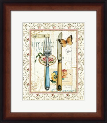 Framed Rose Garden Utensils I Print