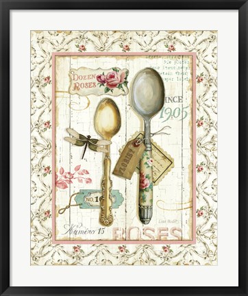 Framed Rose Garden Utensils II Print