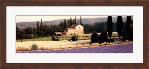 Framed Lavender Fields Panel II Print