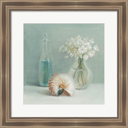 Framed White Flower Spa Print