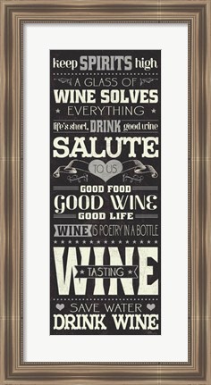 Framed Wine Lovers II Print