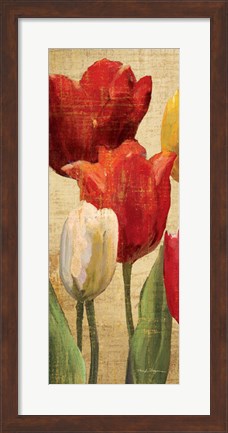 Framed Tulip Fantasy on Cream II Print