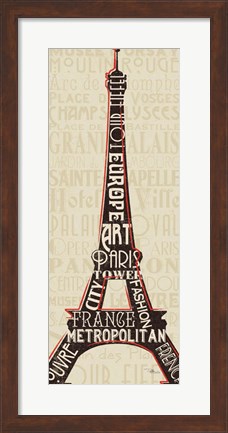 Framed Paris City Words I Print