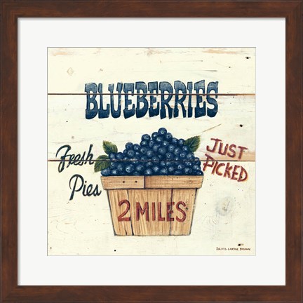 Framed Blueberries Just Picked Print