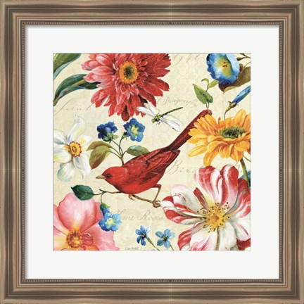 Framed Rainbow Garden III - Cream Print