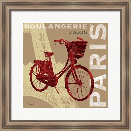 Framed Cycling in Paris Print