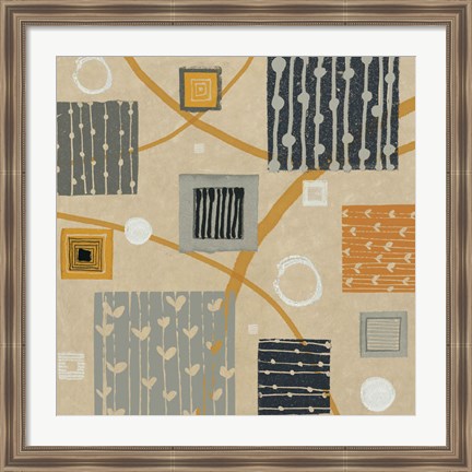 Framed Graphic Tiles II Print