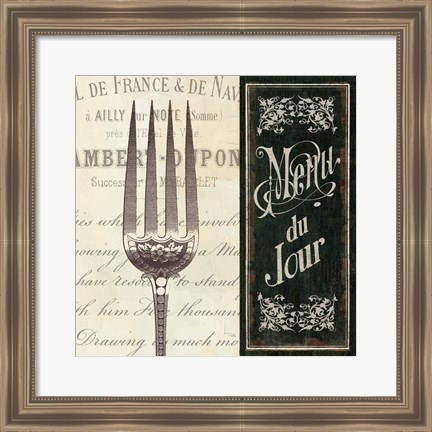 Framed French Menu II Print