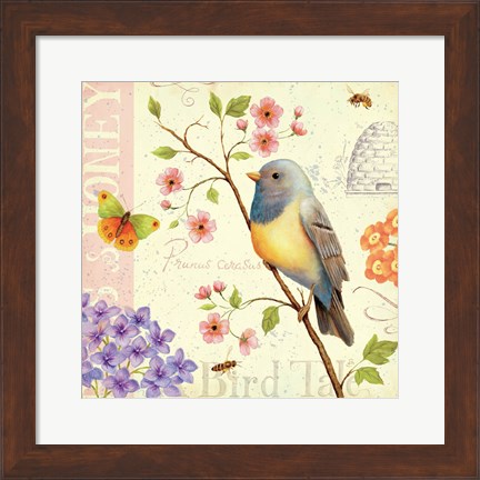 Framed Birds and Bees I Print